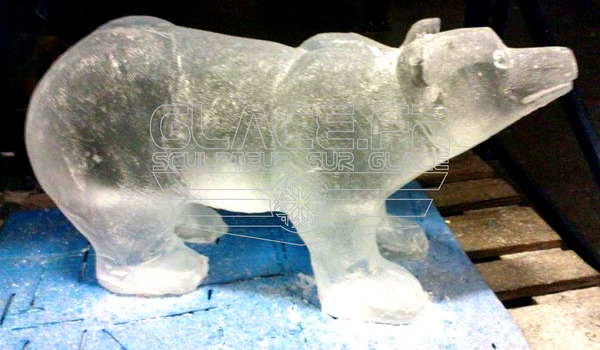 sculpture sur glace ours
